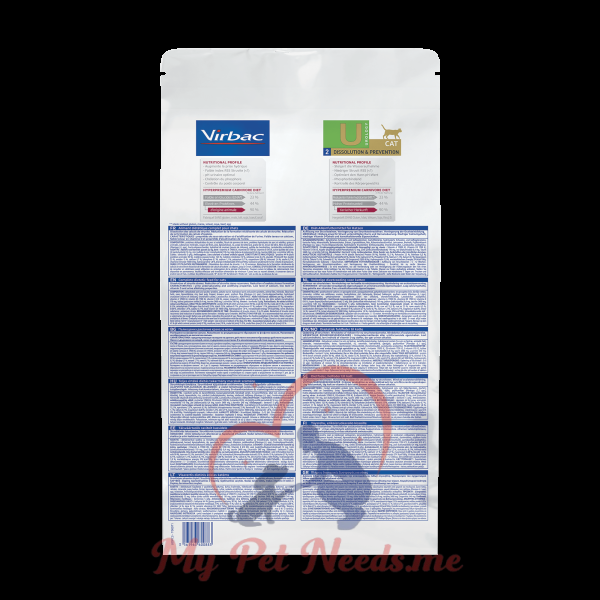 Virbac dry food for Cat Urology Dissolution & Prevention U2