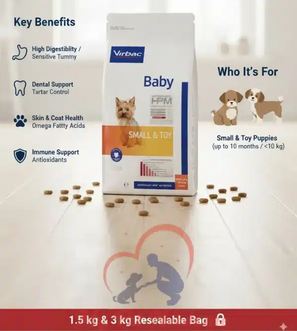 Virbac HPM Dry food for baby small & toy dogs 1.5 kg & 3 kg