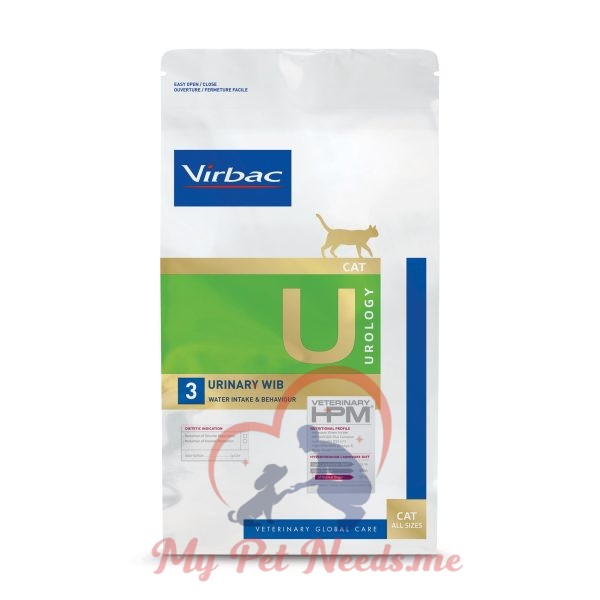 Virbac dry food for Cat Urology Urinary U3 for water intake & behavior (WIB)